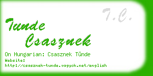 tunde csasznek business card